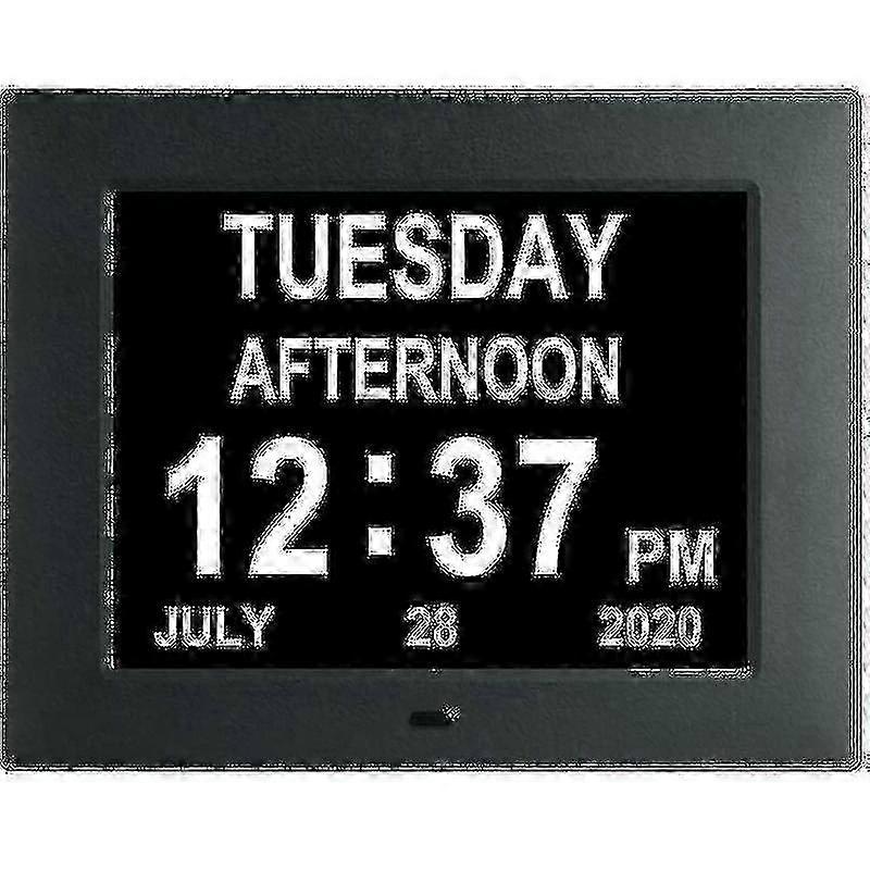 Digital Dementia Clock Large Display Clear Time Date Calendar Walkbee Black