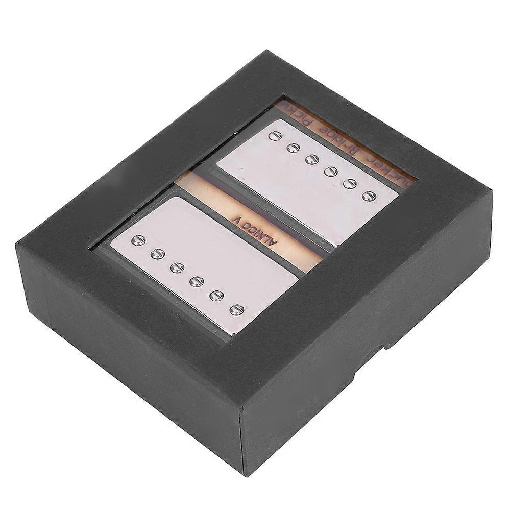 2pcs 2-Wires ALNICO V Magnet Soapbar Humbucker Neck & Bridge Pickup (Black Frame)