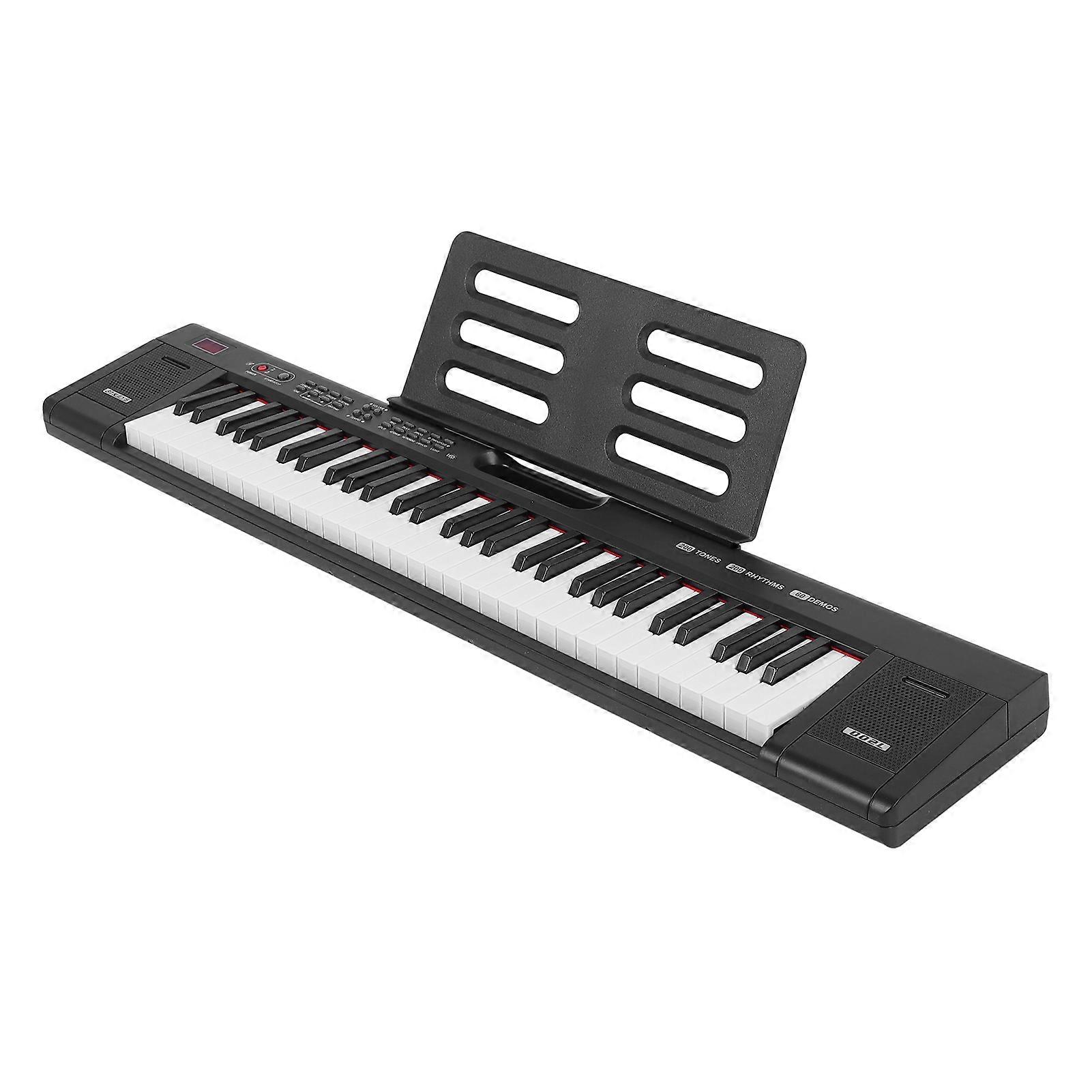 Digital Piano Keyboard 61 Keys Rich Tones and Rhythms Portable Lighting Electronic Keyboard Piano EU Plug 