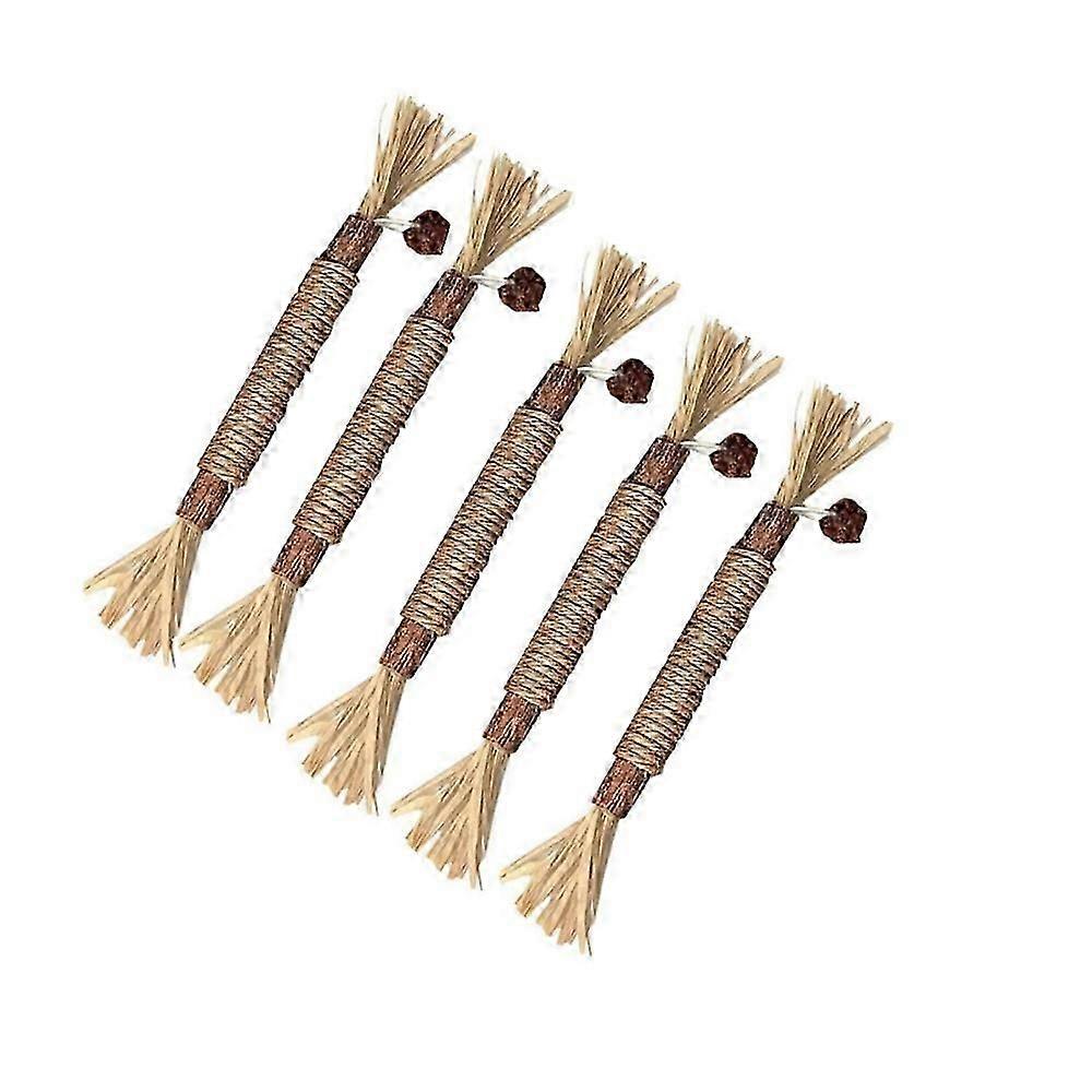 5-10X Chat Jouets Silvervine Chew Stick Chaton Traiter Herbe à chat Jouet Nettoyage Dents Jouets, Happy H