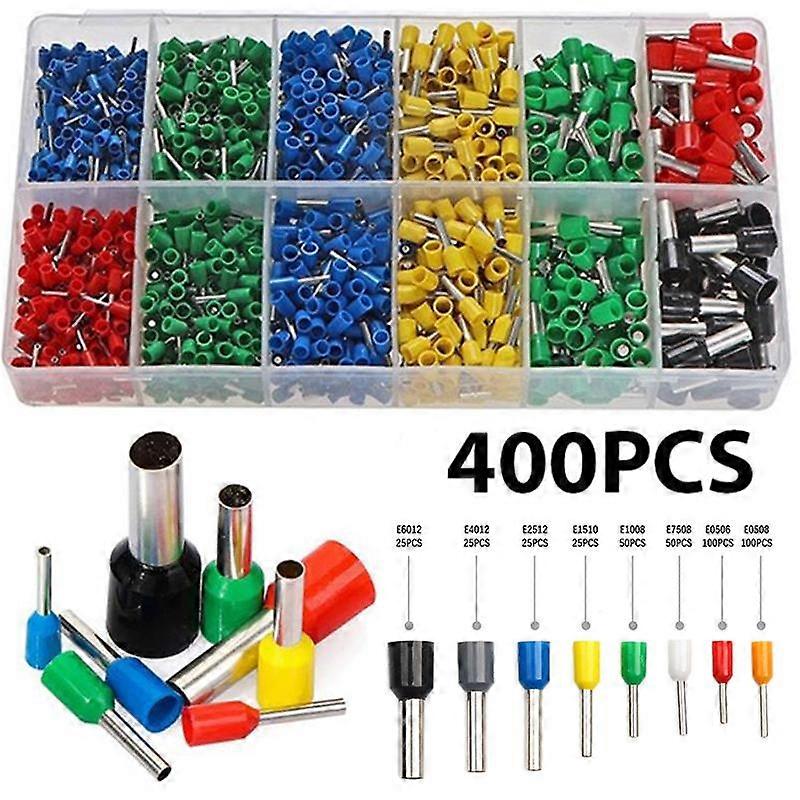 Tubular Terminal Connector with 400Pcs Insulated Wire Ends