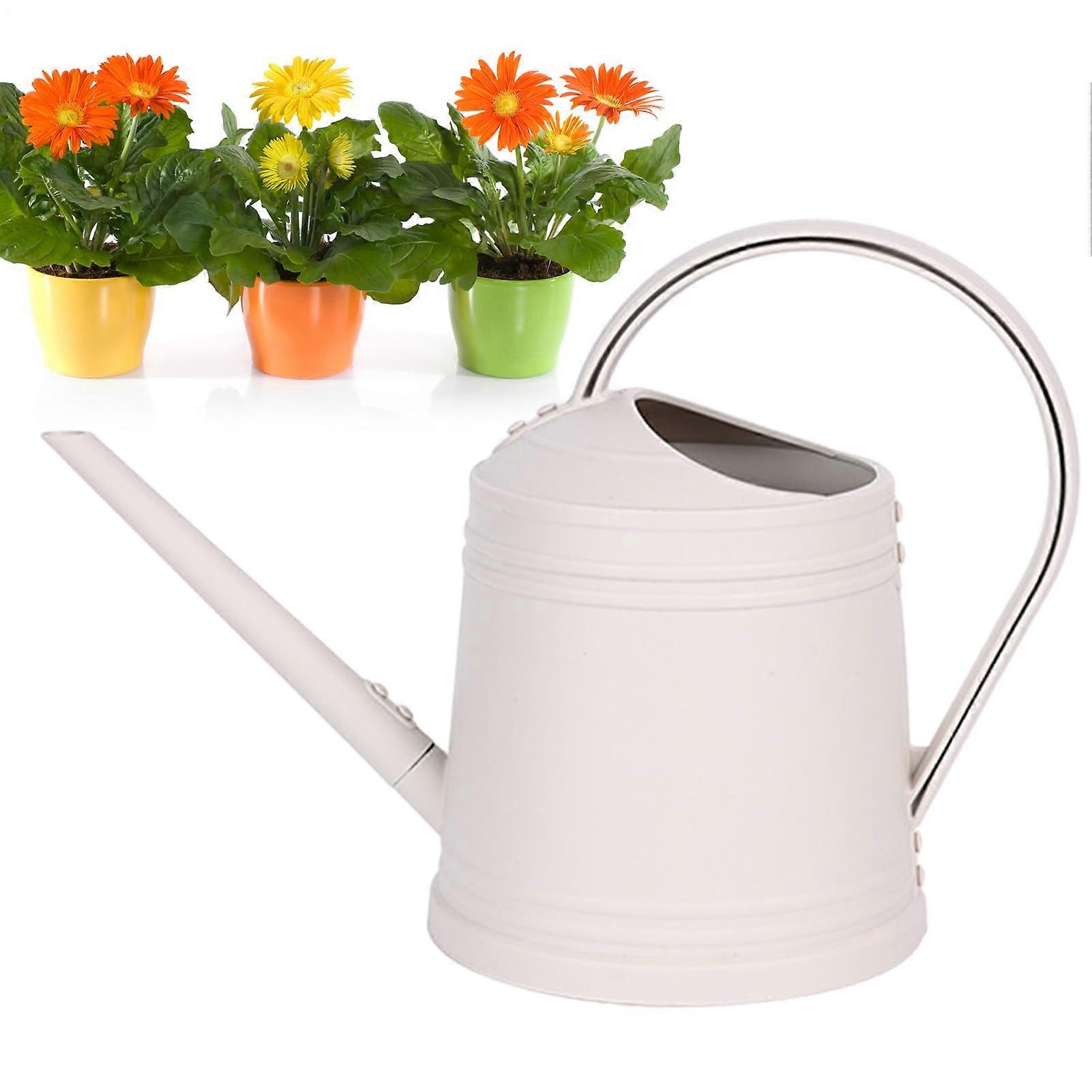 White ABS Watering Can 1.8 Litre with Long Spout 32 x 15.5 x 22 cm for Indoor Outdoor Use Small Plants and Cacti
