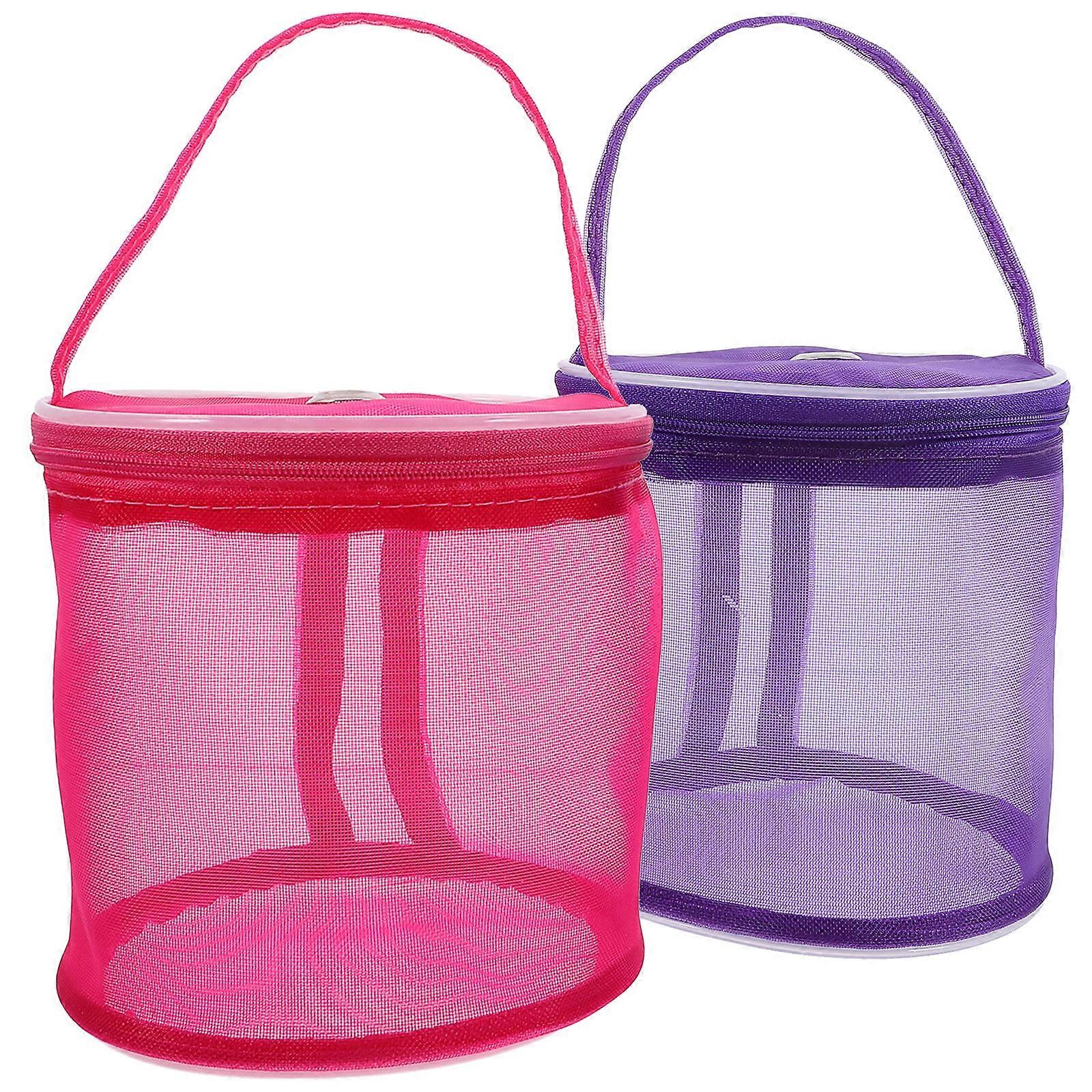 2pcs Yarn Storage Mesh Bags with Durable Zipper Closure for Woolen Yarn, Knitting Accessories, Travel & Crafting