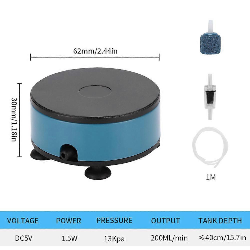 Mini USB Oxygen Pump for Small Fish Tanks DC5V Portable Fish Tank Air Pump with Single Air Hole Compact Aquarium Air Pump Silent Operation