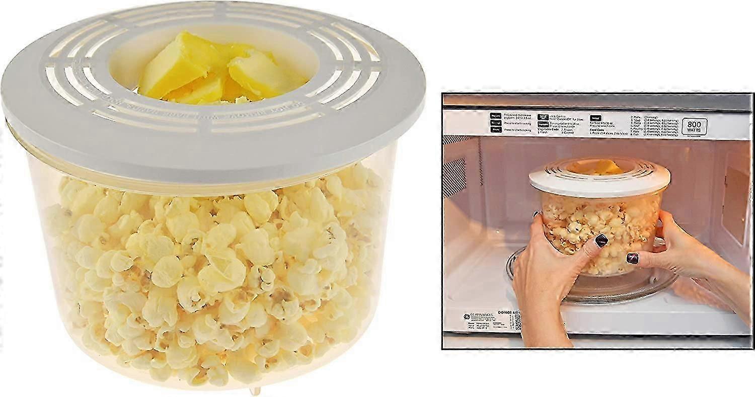 Self-Buttering Microwave Popcorn Popper with Lid, Healthy Eating, Handy Kitchen Utensil-BPA Free-Dishwasher Safe