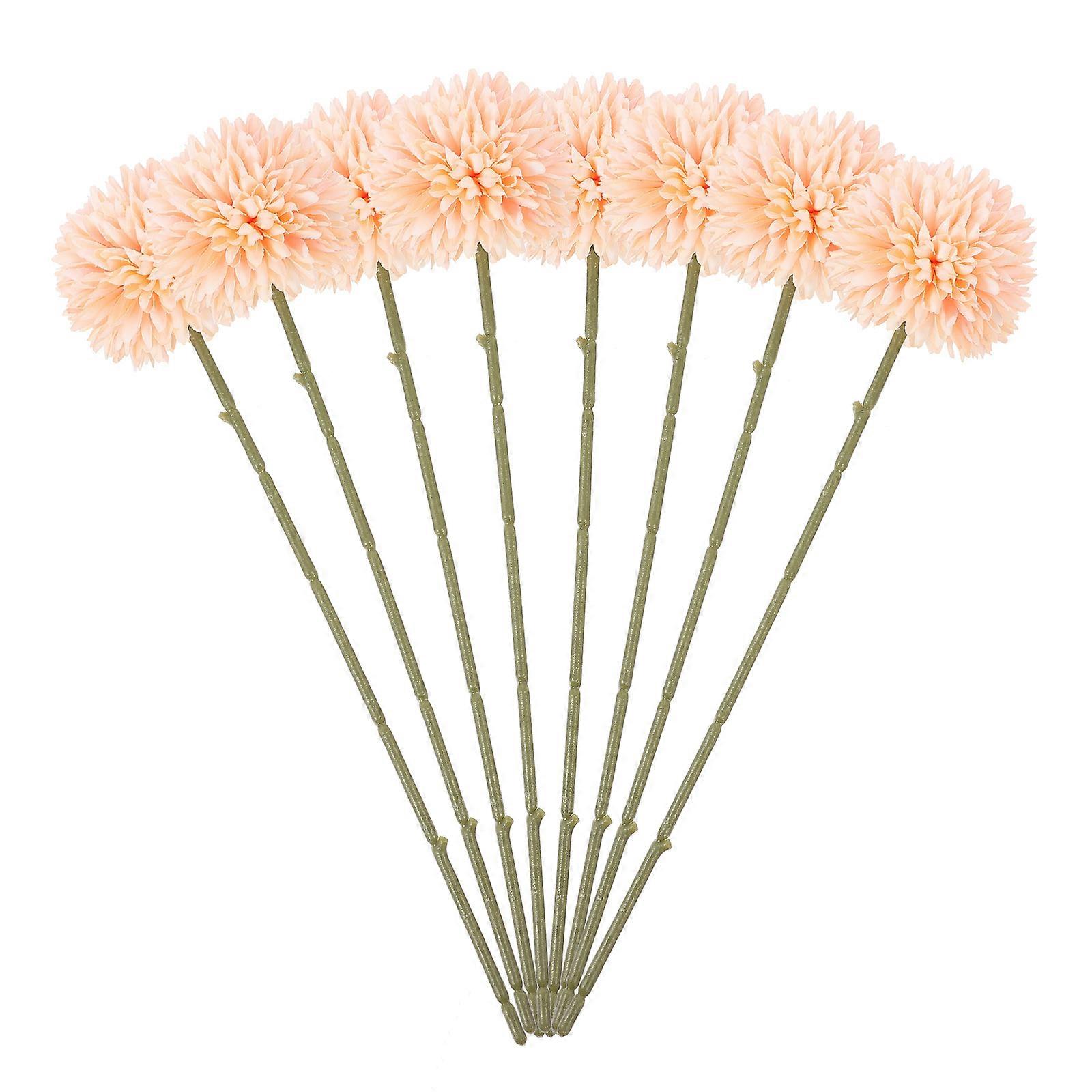 Faux Silk Hydrangea Bouquets Artificial Chrysanthemums Home Gathering Theme Party Pink Round 8Pcs