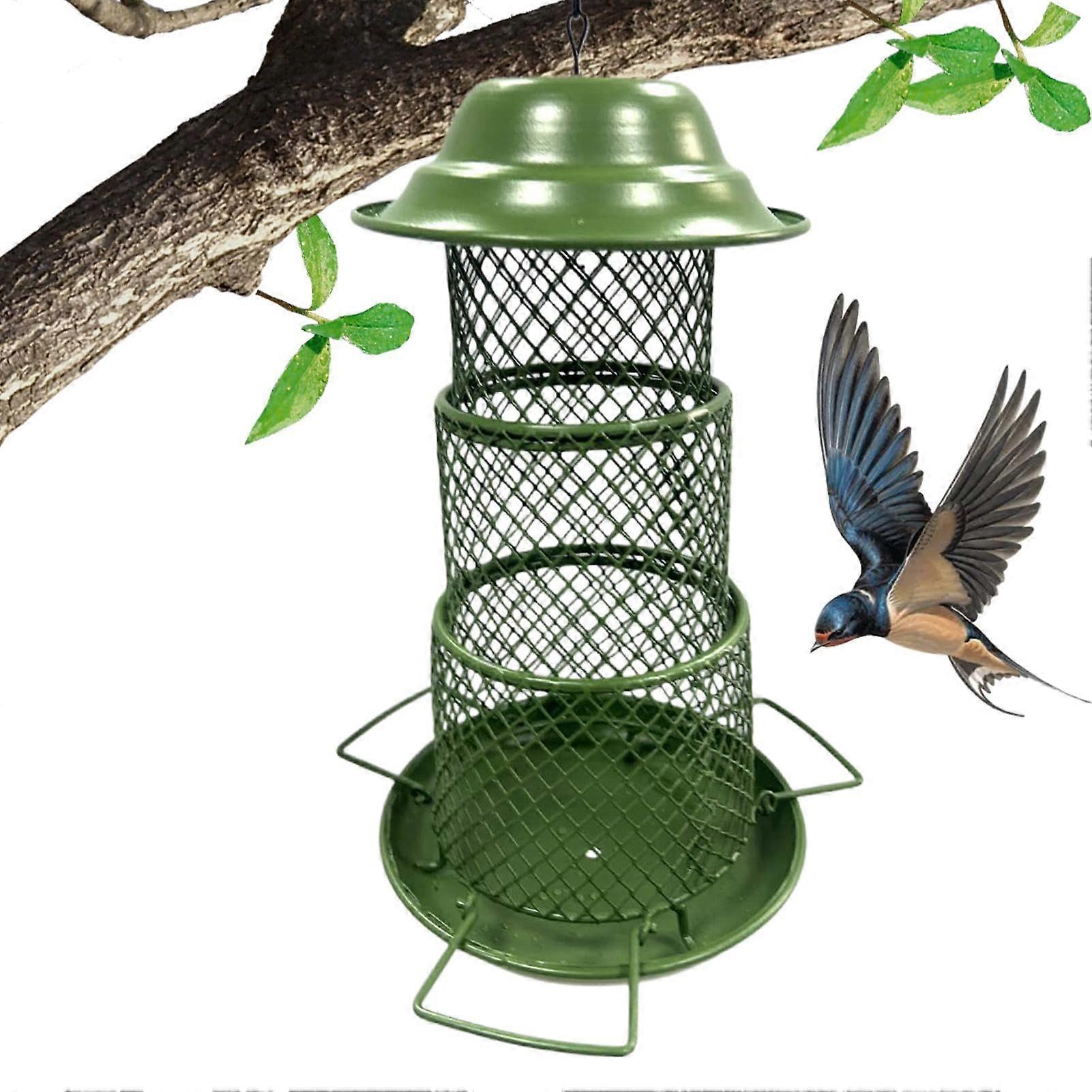 Hanging Bird House - Large 360-Degree Wild Bird Feeder with High Capacity, 3-Layer Foldable Design for Outdoor Garden Use