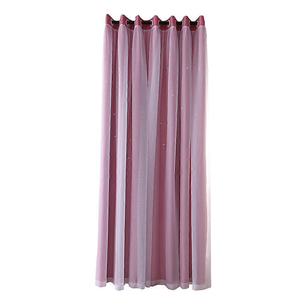 Window Curtain Stylish Blackout Curtain for Home Decoration 200x100cm Pink Perforated 1Pcs