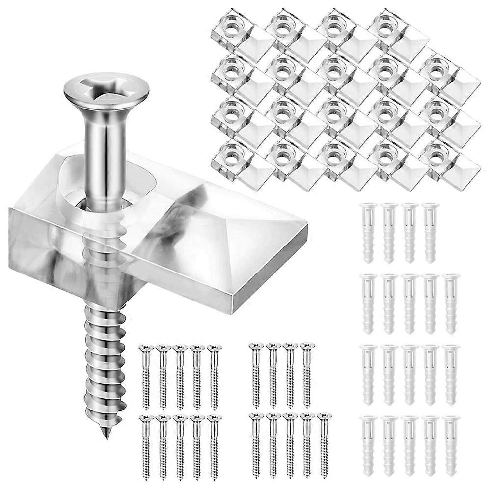 Mirror Clips Glass Shelf Fixing Clips for Secure Installation 20Pcs Set