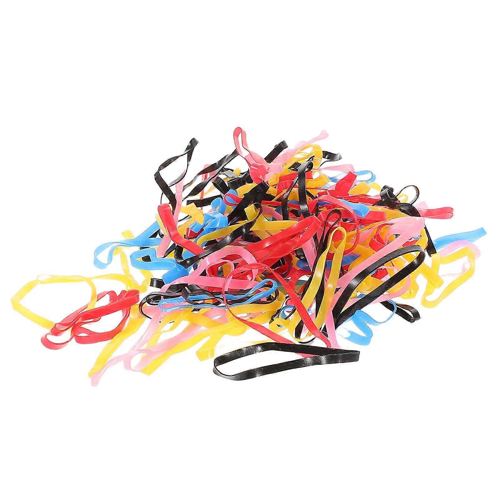 Mini Elastic Hair Ties Round Shape High Ponytail Styling Daily Use Toddlers 100Pcs