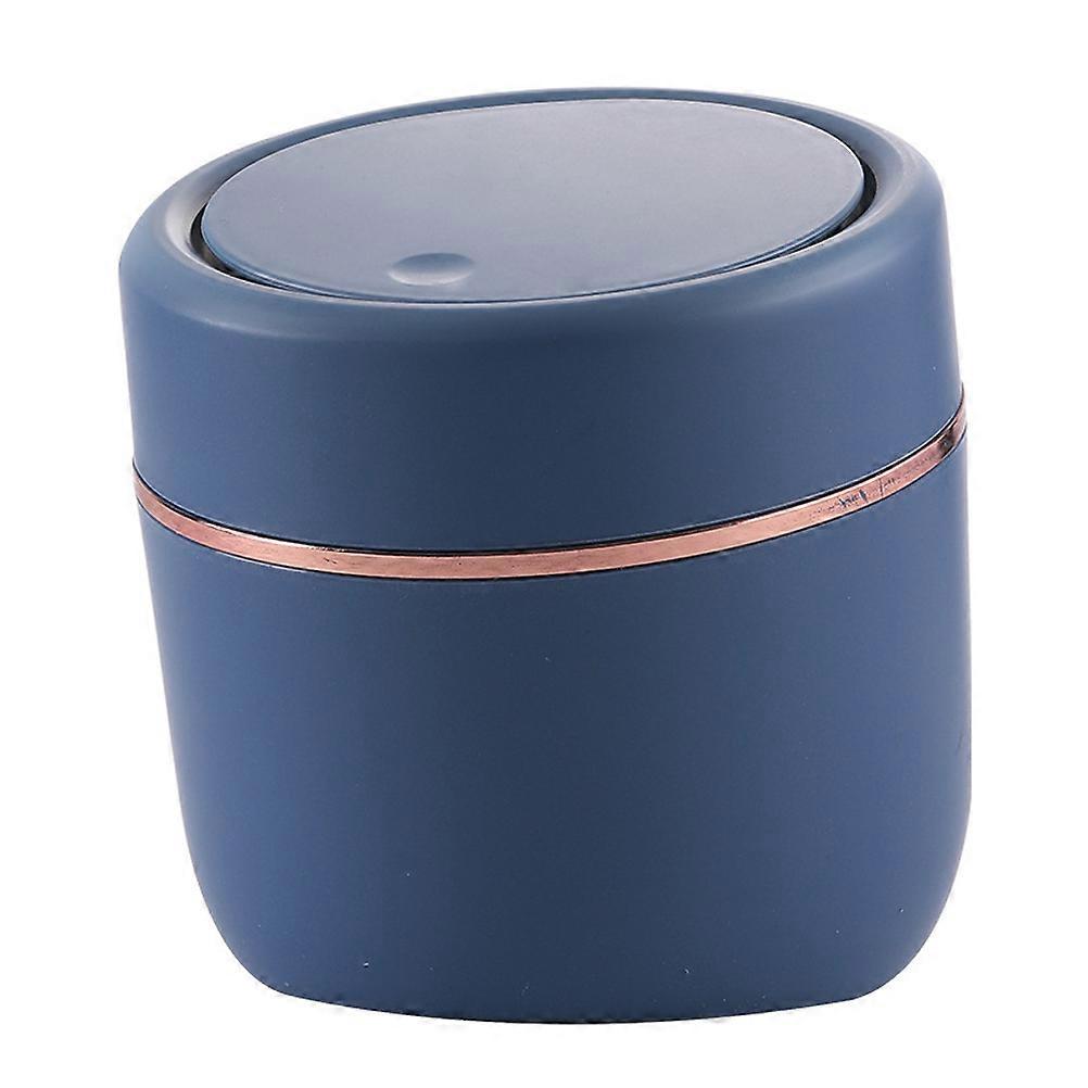 Desktop Trash Can with Lid Small Wastebasket for Indoor Use PP Material 16.00X16.00X15.00CM 1Set