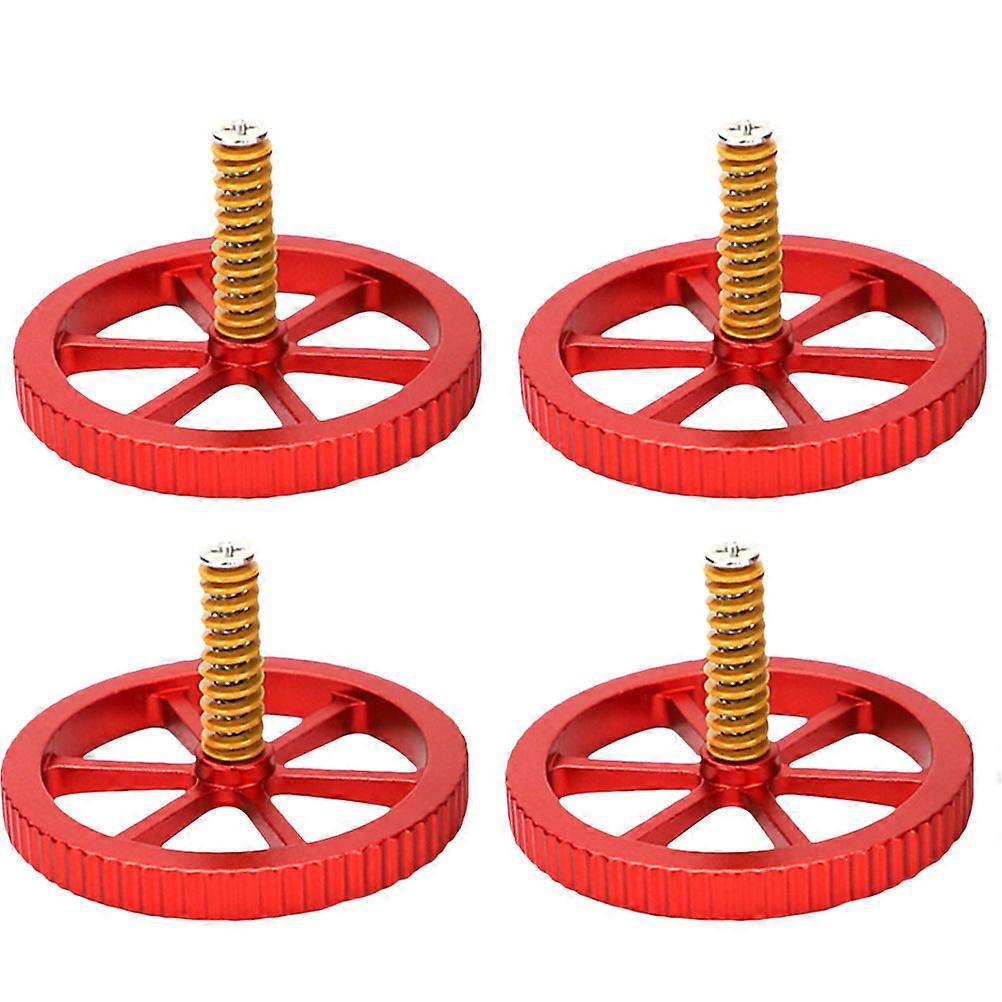 Leveling Screw Nut Set Hand Twists Leveling Screws Nuts 3D Printing Aluminum Alloy 5.9X5.9CM Platform Stability 4 Sets