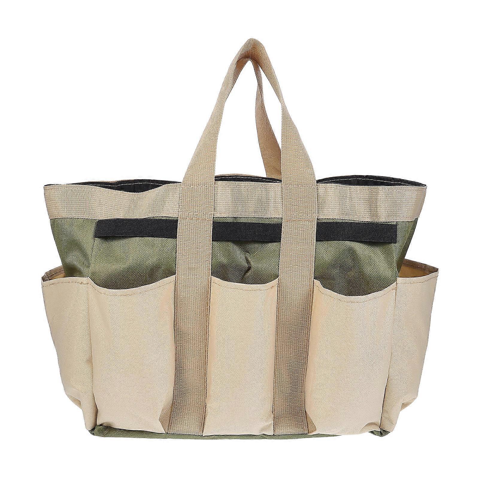 Khaki Oxford Cloth Gardening Tool Bag for Storage Use Multipurpose Wearresistant 1pc
