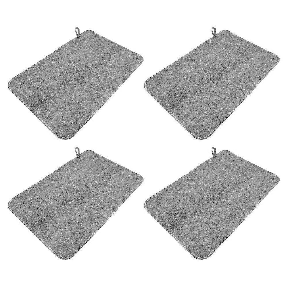 Sauna Felt Mat Heat Insulation Sauna Cushion Spa Accessories Sauna Pad Rectangular 48.00X33.00X0.20CM Grey 4Pcs