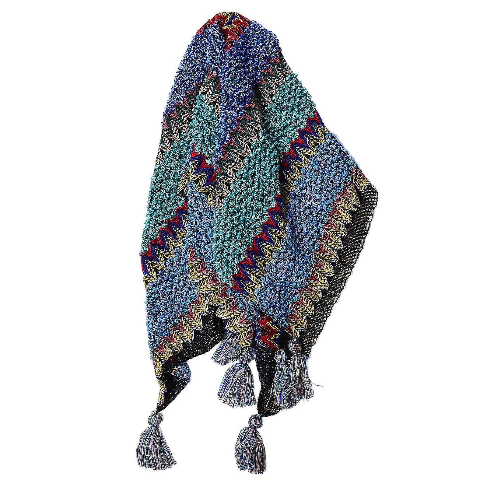 Boho Poncho Sweater for Women – Soft Knitted Shawl Wrap with Tassels, Multifunctional Cape Coat for Fall Winter Travel & Photoshoot