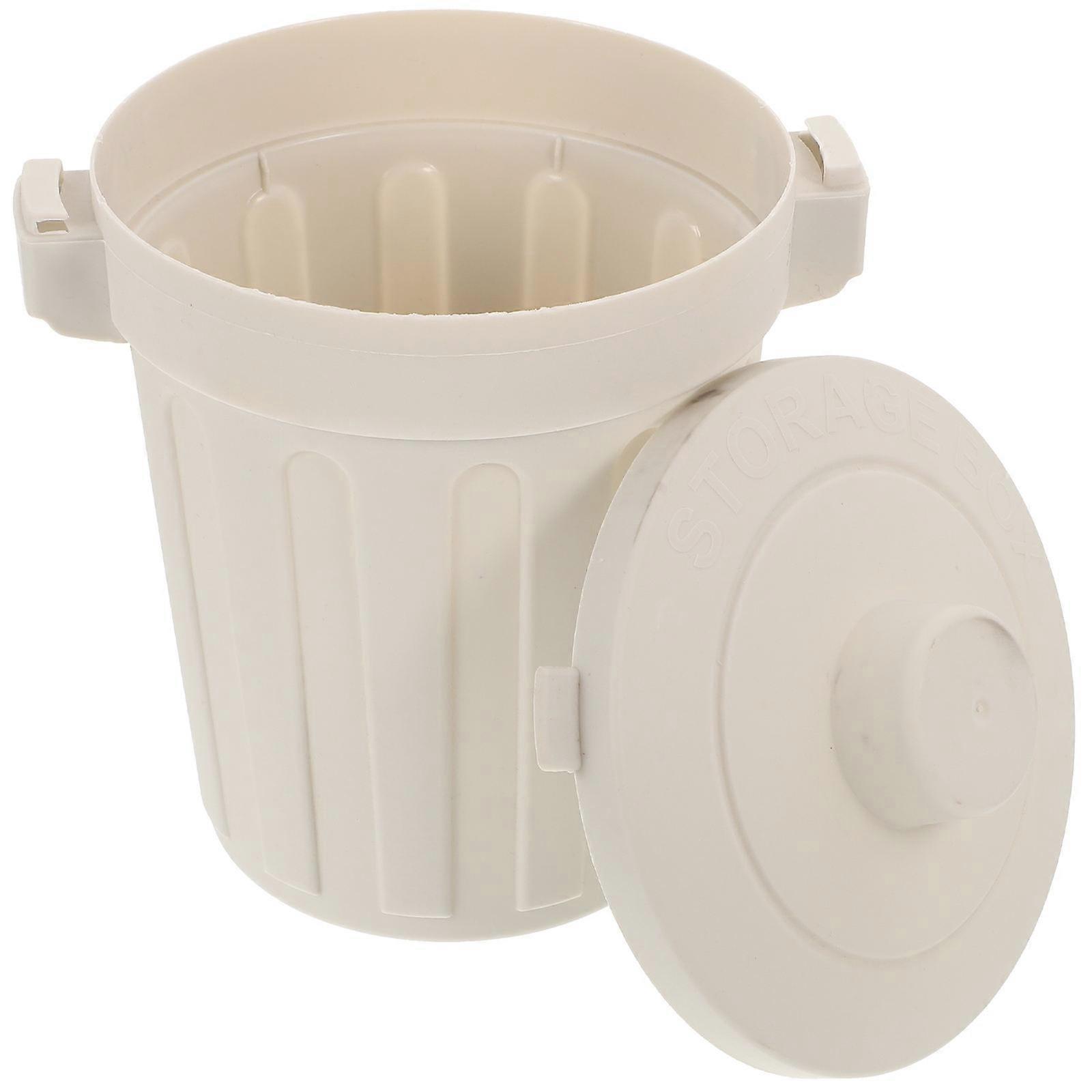 Tiny Trash Can for Desk Trash Container Garbage Can Plastic Pencil Makeup Brush Holder Compact Kitchen 1Set