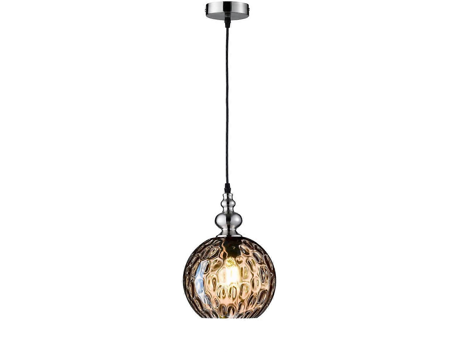 Elegant Ball Pendant Light With Filament LED 20 Cm Diameter Matte Nickel Finish E27 Socket