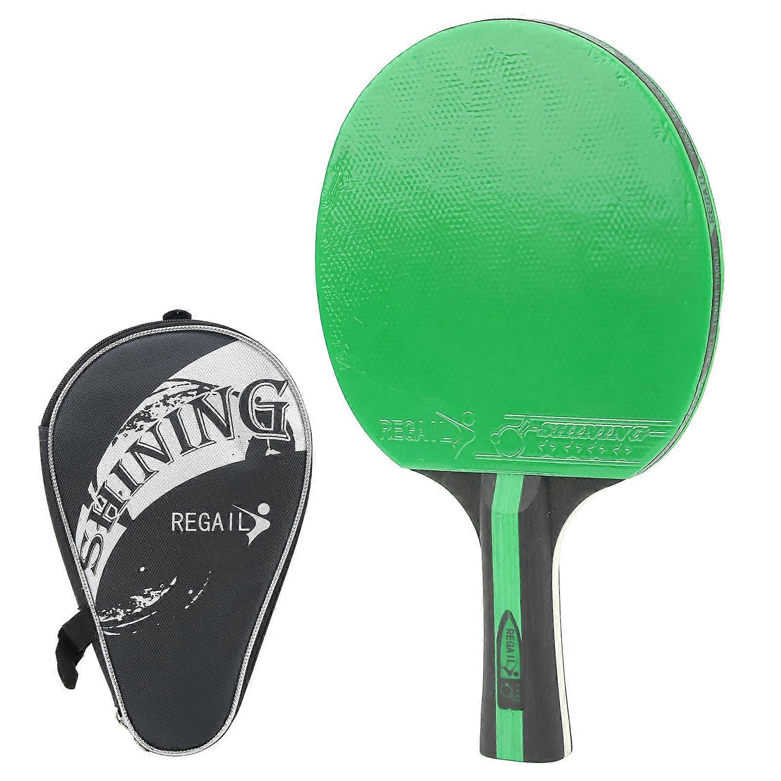 REGAIL Double-sided Beef Tendon Rubber Table Tennis Racket, Hand Grip Training Table Tennis Rackets, Green