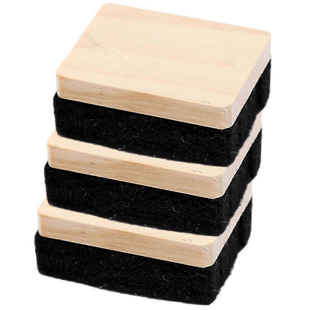3pcs Wooden Blackboard Erasers Compact Felt Whiteboard Erasers for Classroom Office Use Non Damaging Dry Erase Board Cleaners Lightweight Practical