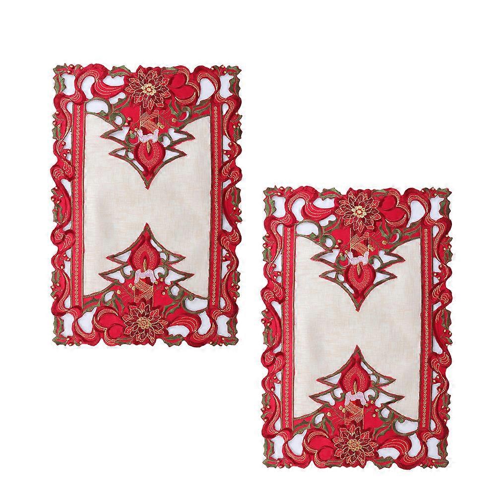 Table Cloths For Parties Decorative Rectangular Placemats For Hotel Use Multi 30x45cm 2Pcs