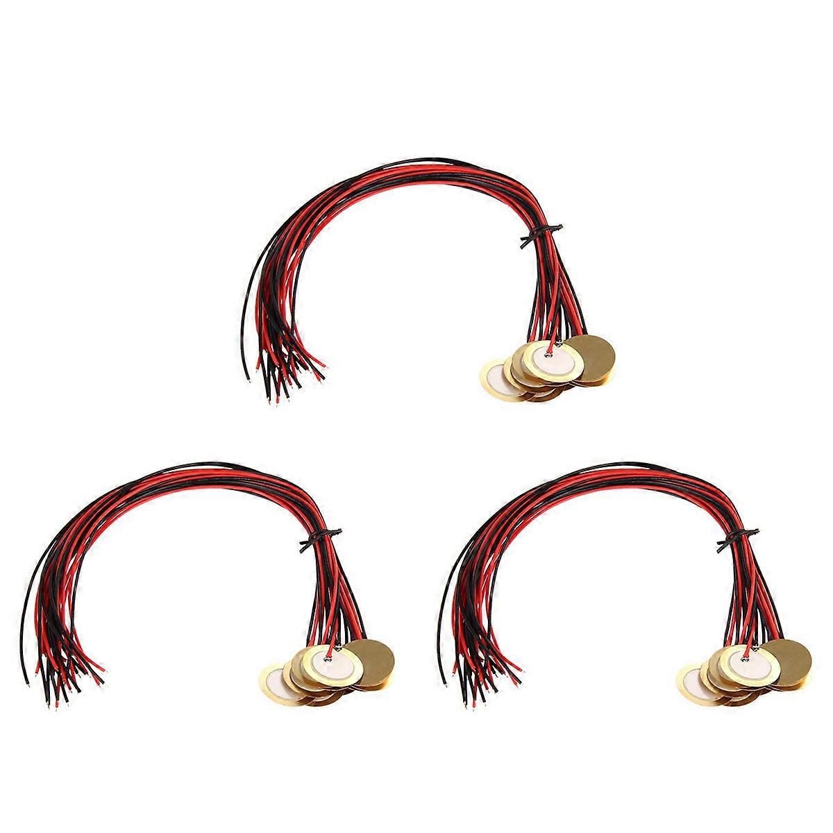 12Pcs 27mm Piezo Discs with Leads Mic Drum Trigger Acoustic Pickup