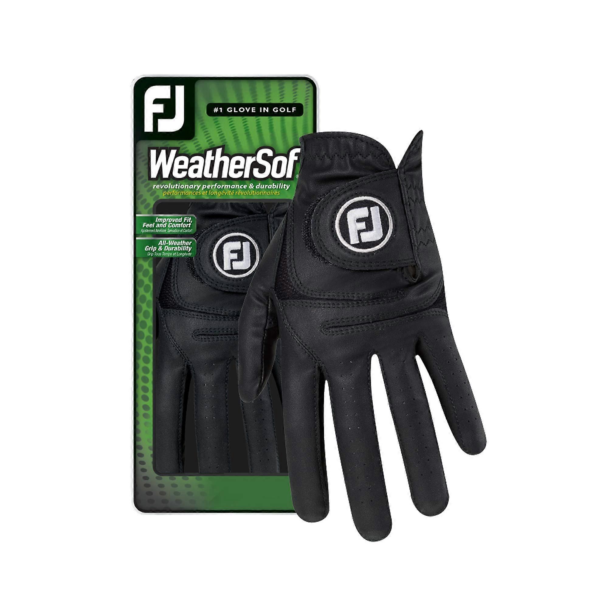 WeatherSof Golf Glove for Men Cadet Small Size Black Synthetic Leather Prior Generation Model
