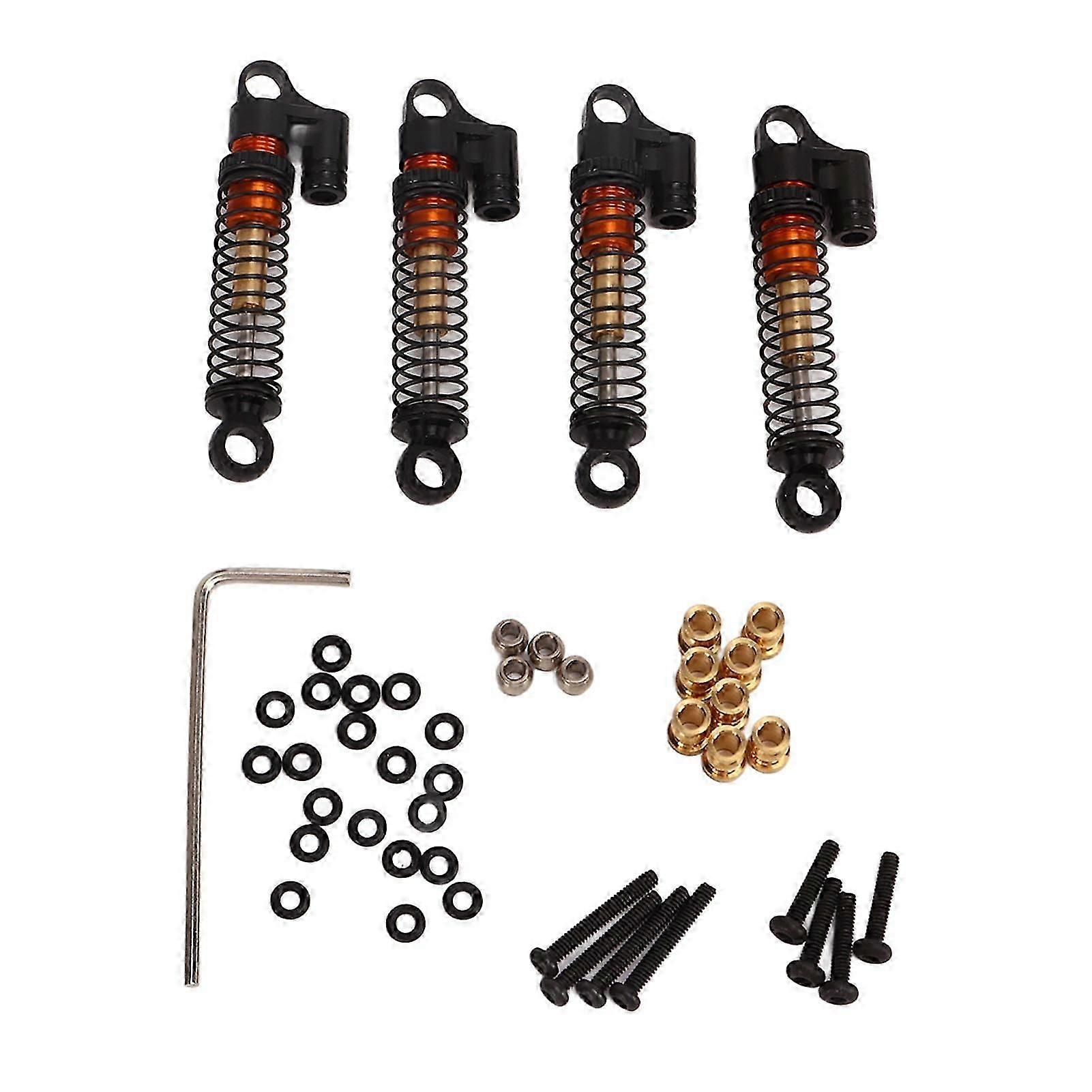 2024RC Shock Damper Aluminum Alloy High Elasticity CNC RC Threaded Tele Shock Absorber for FMS FCX24 1/18 1/24 RC Crawler Car Black