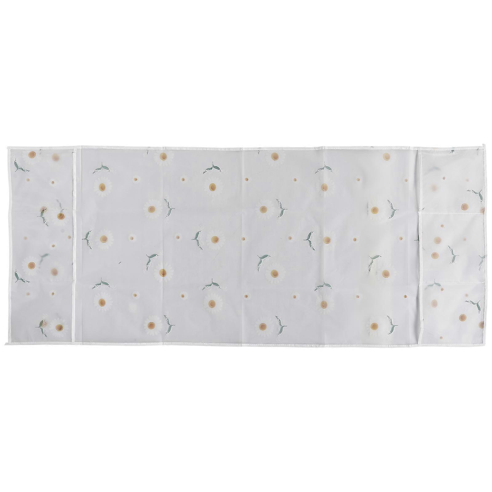 Peva Refrigerator Cover with Daisy Pattern, Dust Protector for Home Appliances with Storage Pockets