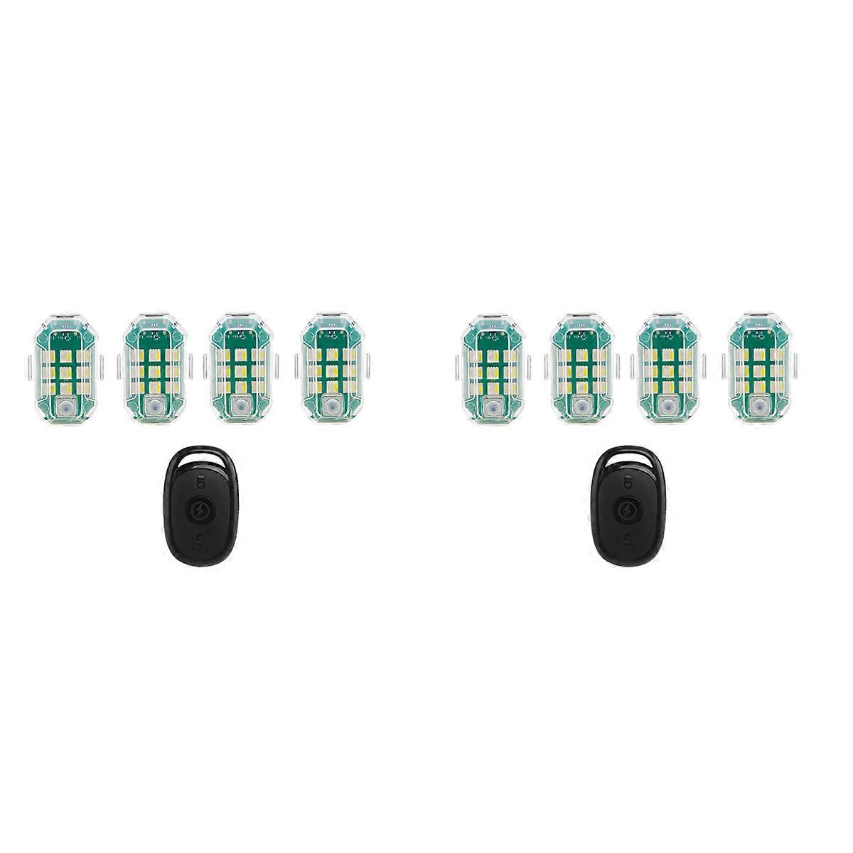 8 Pcs Wireless Strobe Lights with Remote Control, 7 Colors USB Rechargeable High Brightness Flashing