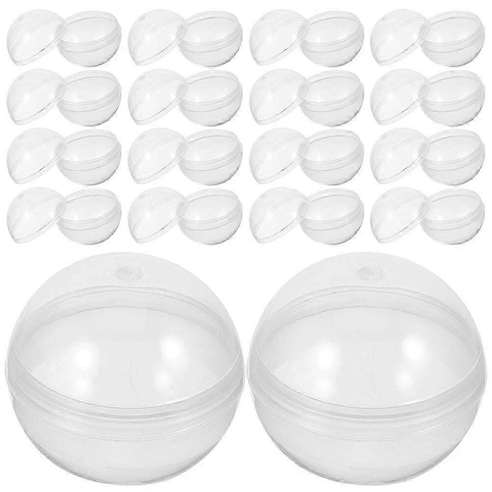 50pcs Transparent Plastic Balls for Various Uses - Twisted Round Clear Fillable Grab Balls for Fun Activities
