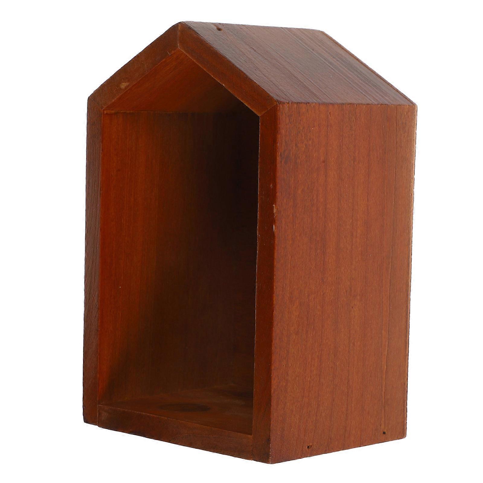 Shelf for Desktop Display Solid Wood Bookshelf for Table Organizer Brown 15.00X10.00X7.50CM 1Pcs