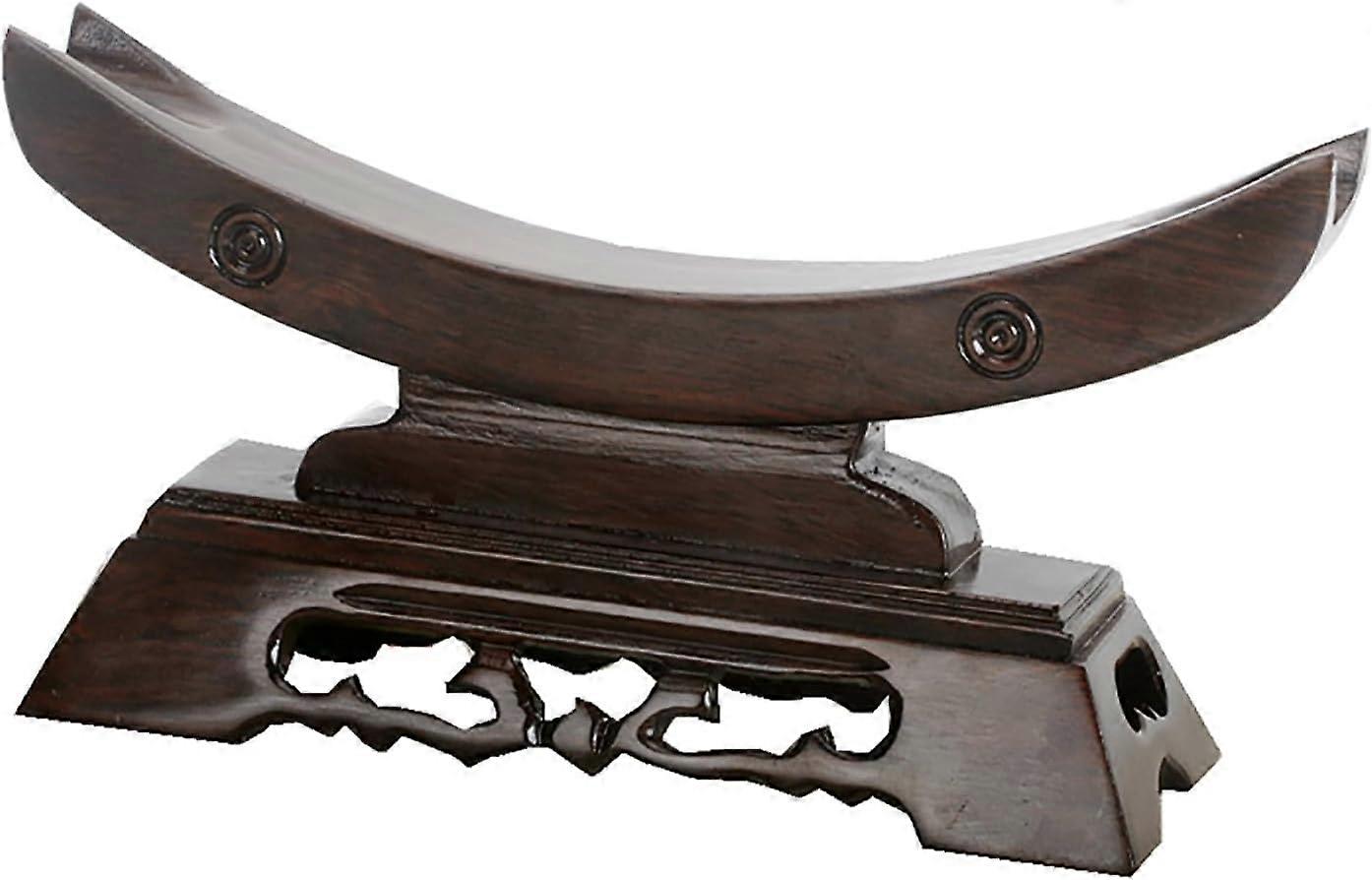 حامل ضخم منحوت من خشب الصندل ، حامل السيف ، صينية قرن الثور ، حامل سيف الساموراي ، ديكور المنزل ، حامل تجميع ، حامل خشبي 19 سم