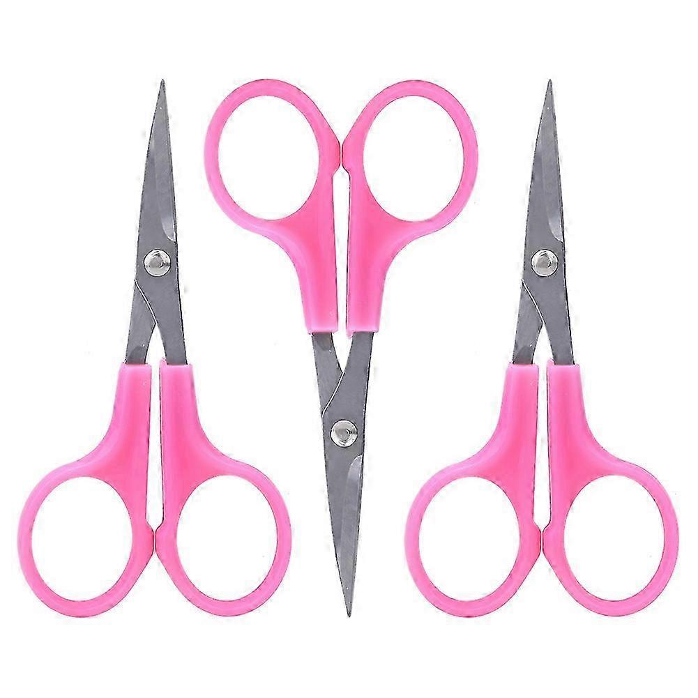 3Pcs 4.5in Embroidery Scissors Elbow Stainless Steel ABS Plastic Handle Handmade Craft Tool