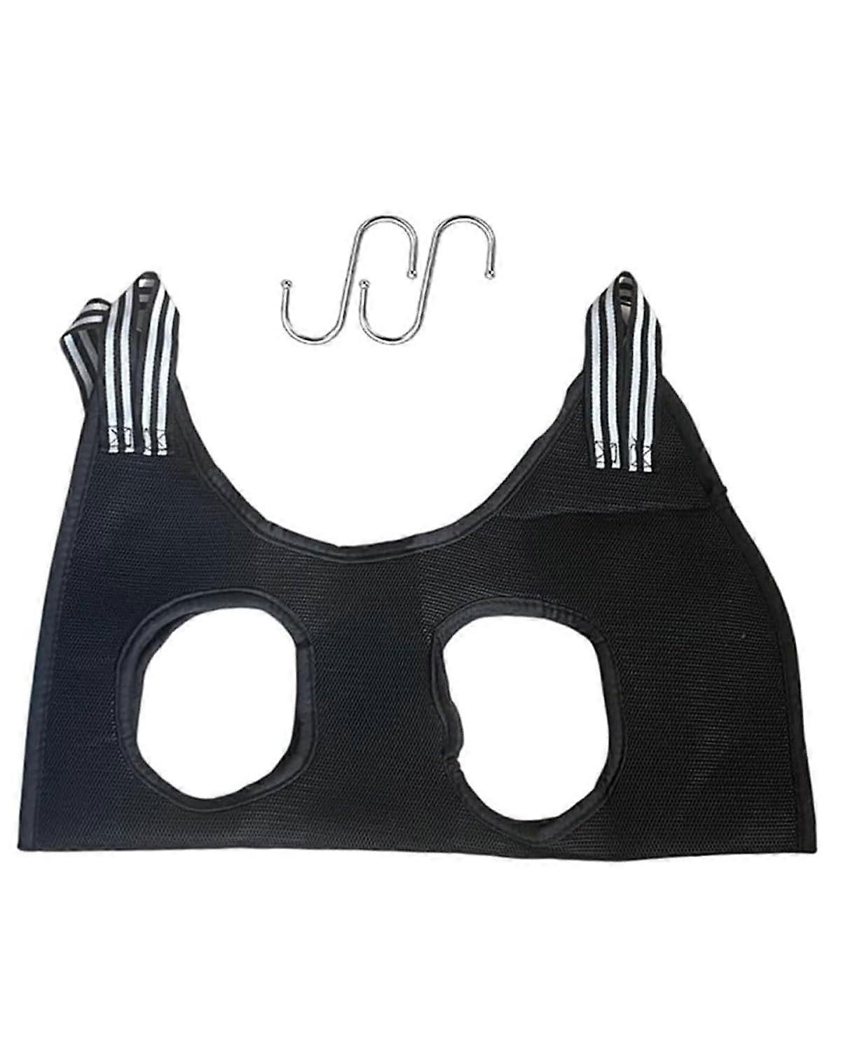 1 Piece Pet Hammock, Cat Grooming Bag, Dog Grooming Hammock Set with S Hooks for Dog Cat Grooming (Black, S)