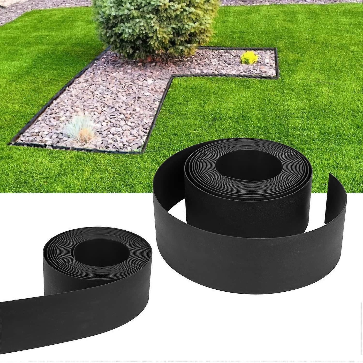 Lawn Edging Plastic, Easy to Use, Sturdy, 25 m x 12.5 cm, Black