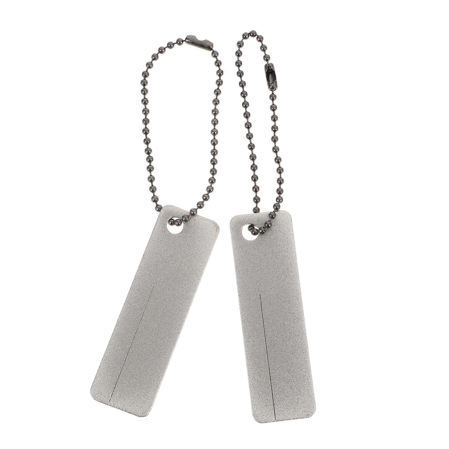 Whetstone Sharpener Set, Portable Diamond Sharpening Stone for Home, 2-Pack House Sharpener and Milling Cutter Tool, Silver