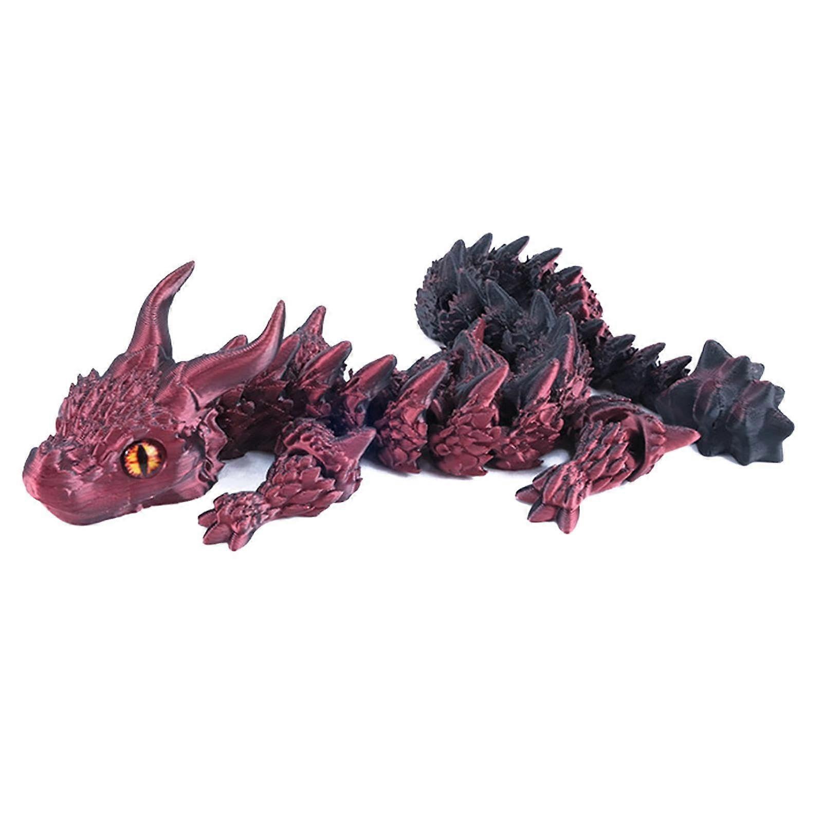 Printed Dragon, Dragon Printed Desktop Printed Model Dragon, Home Desktop Decor Joint Simulation Dragon Flexible Joints For Table Auto Red