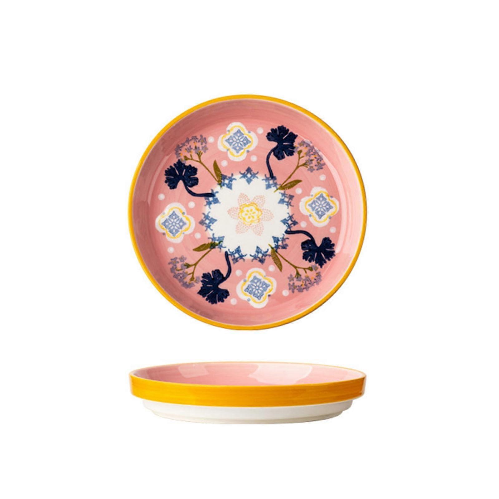 Pack of 2 Breakfast Bread Salad Plates 6.5 Inches, Main Course, Microwave, ScratchResistant, Pink