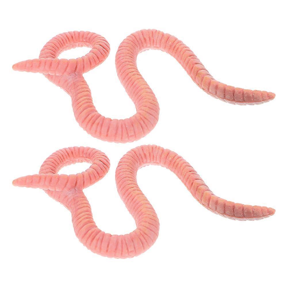 Earthworm Ornament Rainworm Model Simulation Decorative Educational Toy Pink 8.00X4.50X0.60CM 2Pcs