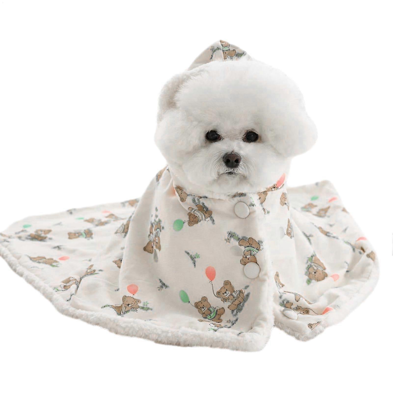 Warm Cat Blanket Bear-Pattern Cat Cape Blanket, Pet Throw Blanket for Bed, Couch, Car, Large, for Cats and Small Dogs