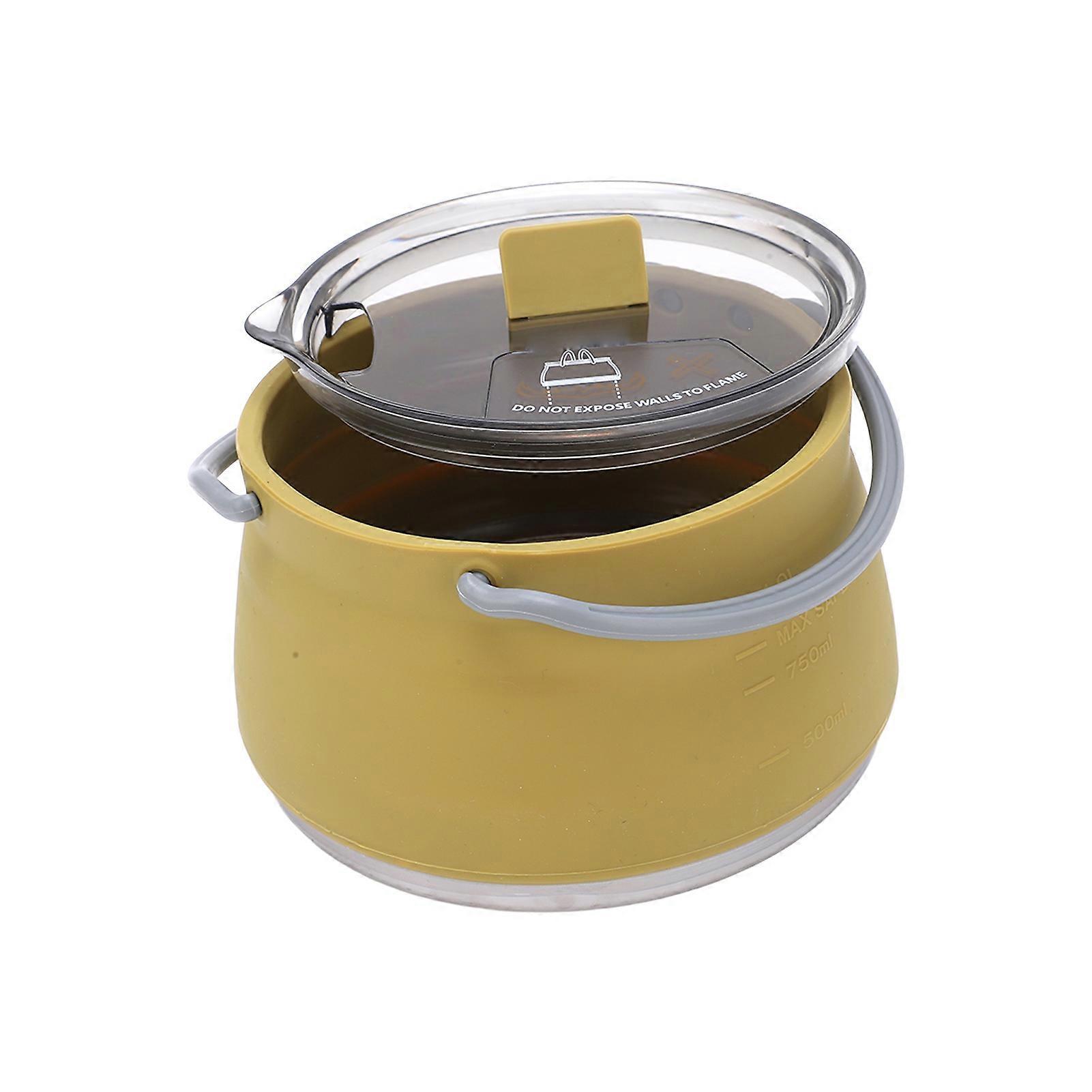 Folding Silicone Pot Portable Folding Kettle Mini Open Fire Boiling Water Pot for Camping Travel