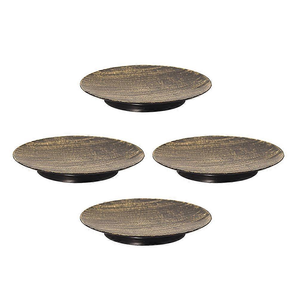 Pillar Candles Holder Iron Round Disc Shape Modern Design Tea Table Decorations