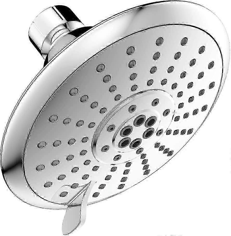 High Pressure 5" Rain Shower Head, 5 Spray Settings, Adjustable Chrome