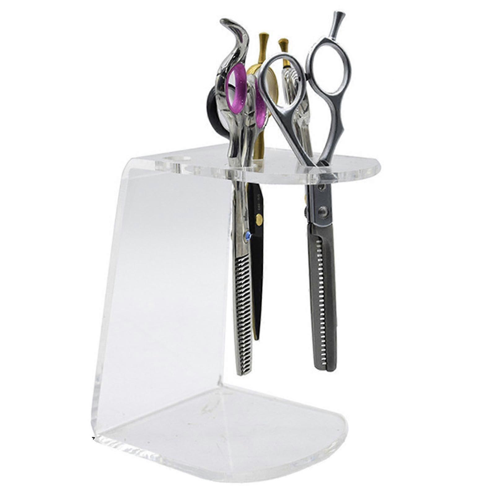 Scissor Rack Acrylic Barber Scissor Holder Clear Stylist Tool Stand 6 Holes Combs Storage Container for Barber Home