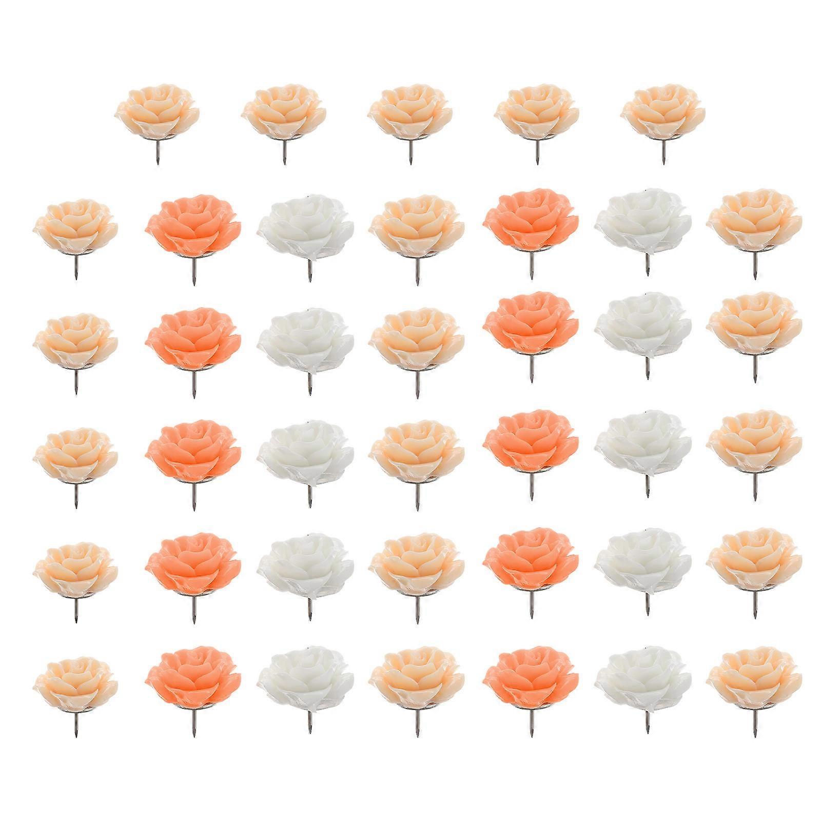 40PCS Decorative Flower Push Pins for Cork Boards – Lightweight Thumbtacks for Photos, Notes & Travel Routes – Eye Catching Design