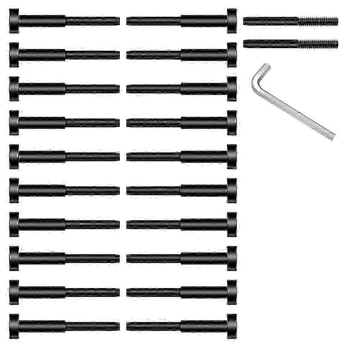 20Pack Black Invisible Cable Railing Kit, Marine Grade T316 Swage Tensioner and Terminal Hidden for Cable Railing js
