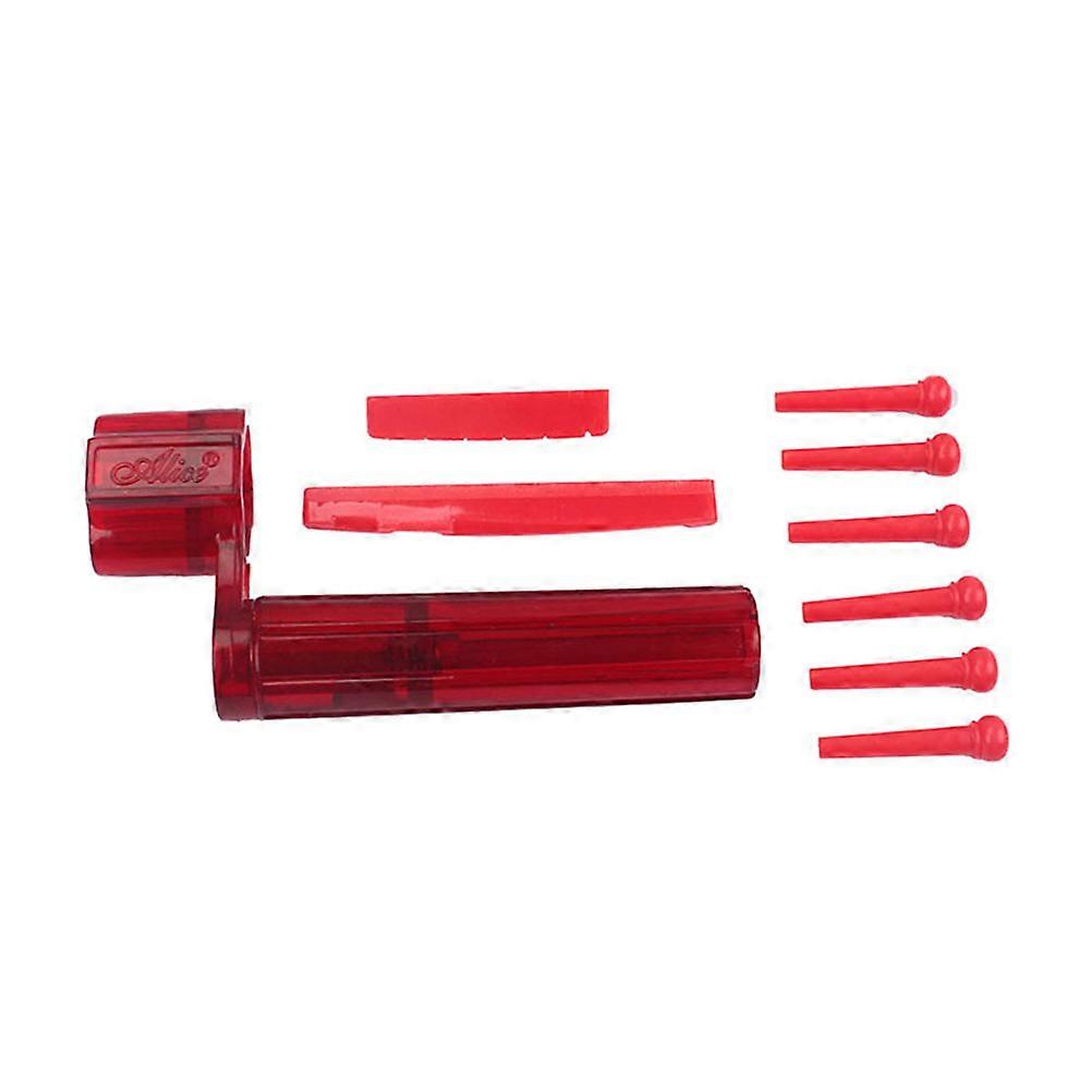 Guitar Nut and Saddle Set Red Plastic Replacement Parts for Guitar Upgrade 1Set