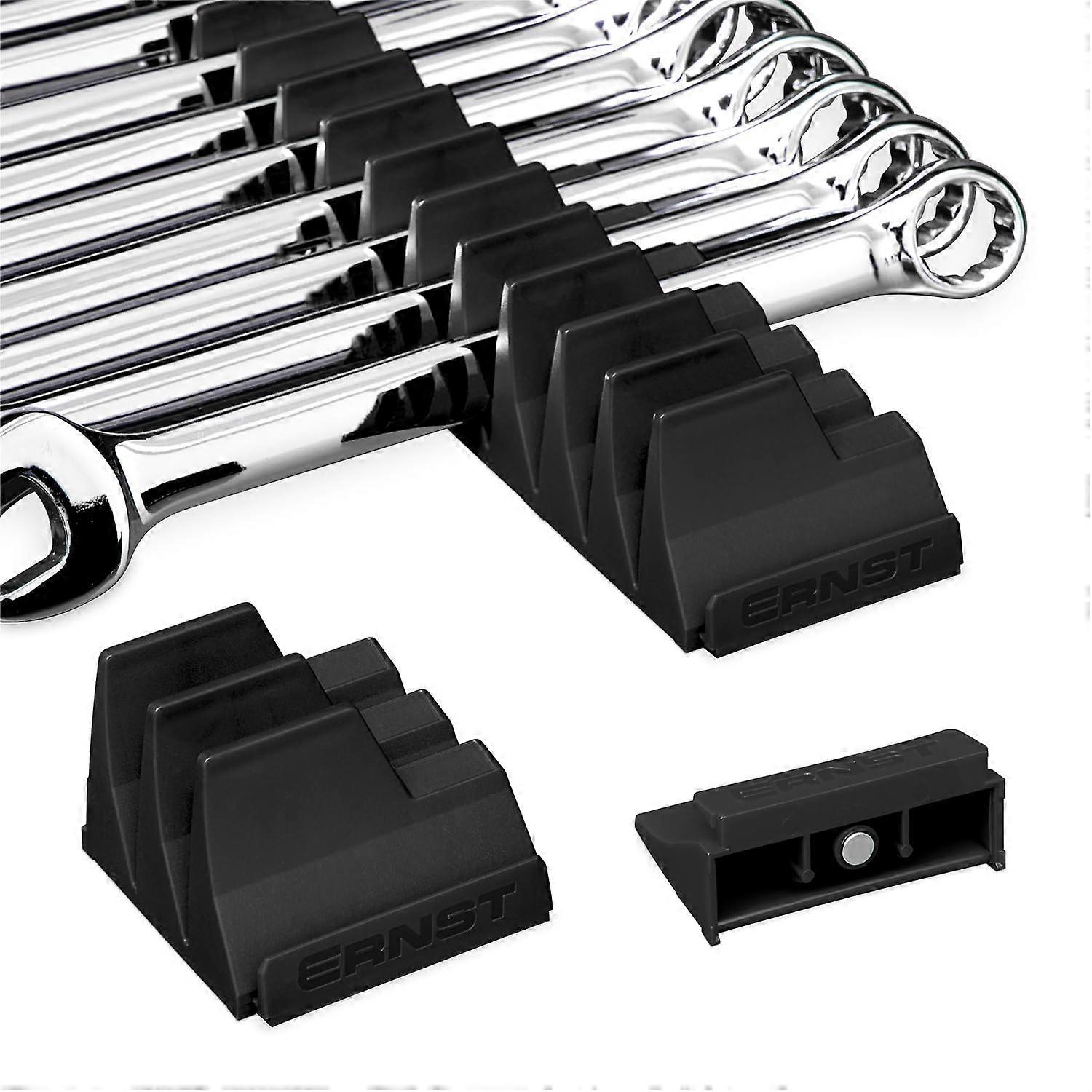 5401M Modular Spanner Organizer For 20 Wrenches With Anti-Slip Clamps Black 6 To 38mm 12 Large Parts 6 Small Pieces