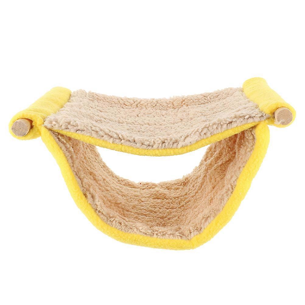 Bird Nest Hammock Double Layer Pet Hammock For Cage Use Yellow 23.00X19.00X14.00cm Resting Area 1Set