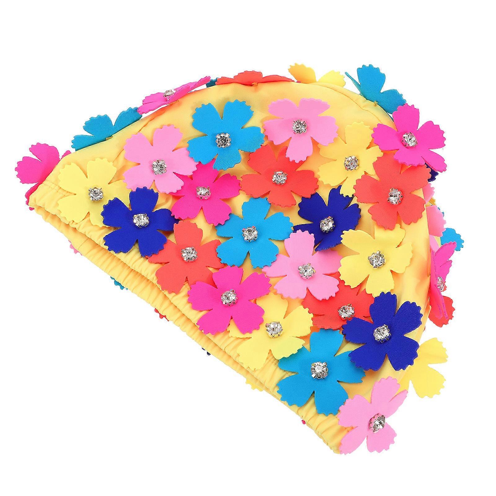 Bathing Cap Flowers Ladies Flower Swimming Caps Women Petal Shape Non-Slip Design Reusable 1Pc